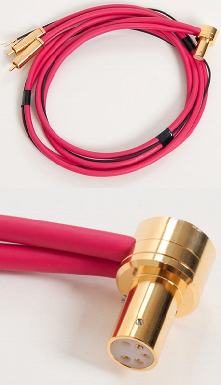 Фоно кабель с разъемом под 90 градусов: Tonar Tone arm High-End connection cable (Red). art. 4493
