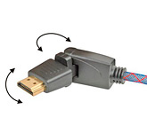 Кабель HDMI: с изменяемым углом коннектора: Real Cable  HD-E-360 (HDMI-HDMI)  1.4 3D Ethernet 1M00
